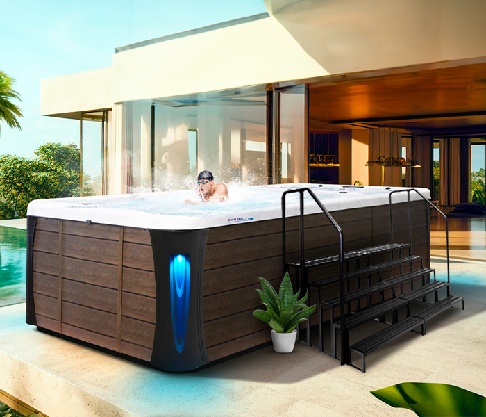 Calspas hot tub being used in a family setting - Jacksonville